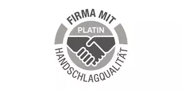 Logo - Firma mit Handschlagqualität platin